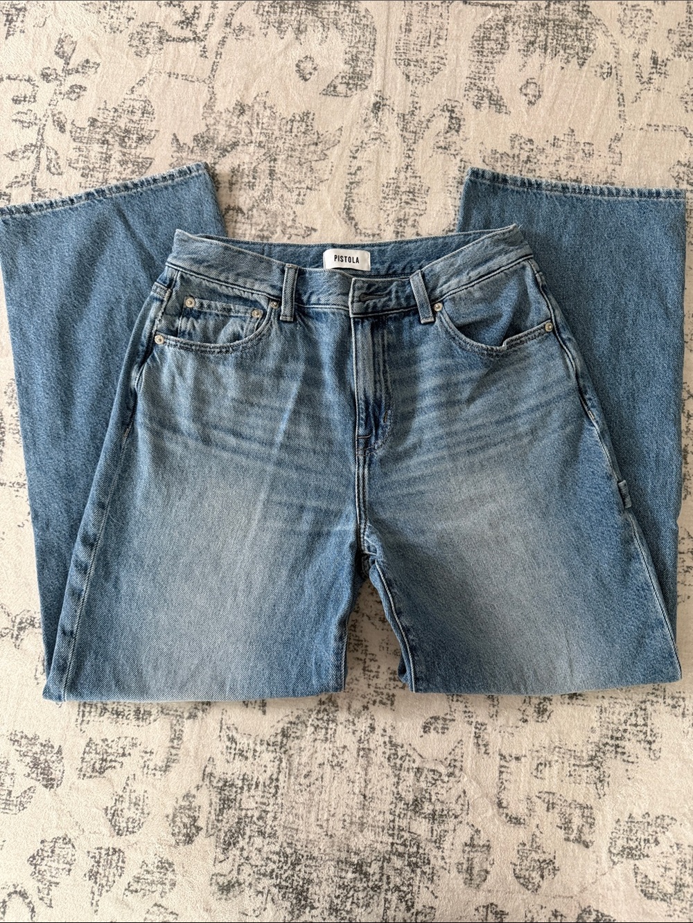 pistola Light Blue Vintage-Inspired Straight Jeans